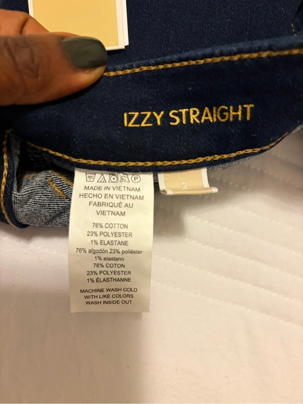 Michael Kors Dark Blue Straight Leg Jeans with Contrast Stitching